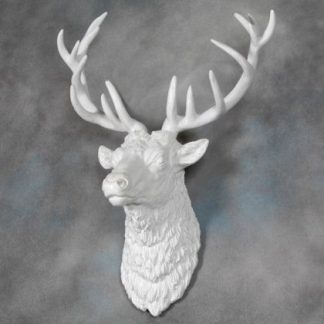 large white stag head wall decor