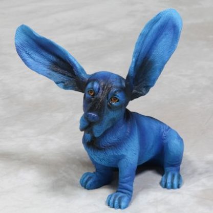 Electric Blue Basset Hound Ornament