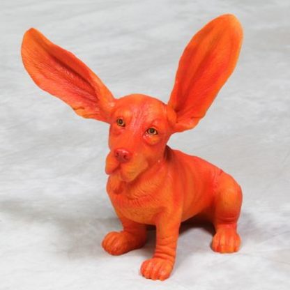 Orange Basset Hound Ornament with surprised ears called Brian