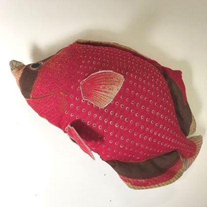 This bright pink red fish cushion is so beautifully patterned and made.  Look at its detailling. Measures a 45cm long with fins individually attached, its like a cuddly toy! Great value for money too.