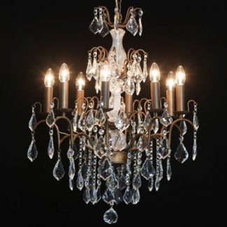 Antiqued bronze french chandelier 8 branches