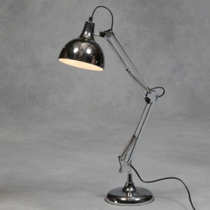 super shiny chrome angle poise desk lamp measures 75 x 20 x 20cm and is fully adjustable