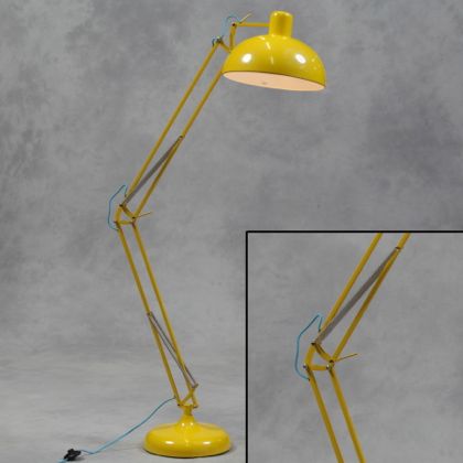 Yellow Floor Lamp Angle Classic Retro, Yellow Anglepoise Floor Lamp