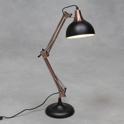 Black Copper Desk Lamp Office Retro, Copper Side Table Lamp