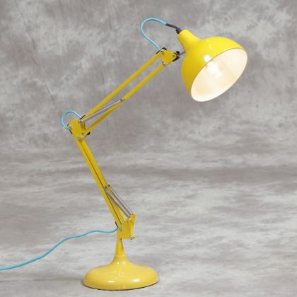 Yellow Angle Desk Lamp Retro Vintage Table Poise Light Industrial