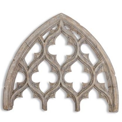 This gothic wall arch is a superb reproduction, great hand finish to give it authentic stone feel. Made of fibre resin.68 x 80 x 4cm 5kg