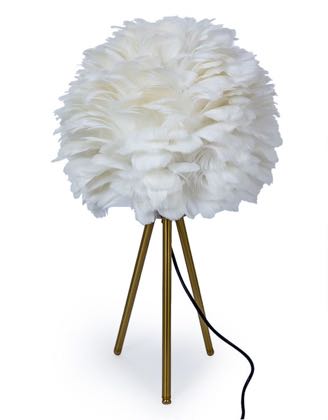 ook at our super cool white feather table lamp! Measuring 58 x 33 x 33cm and is of superb qaulity and finish and great value for money too.