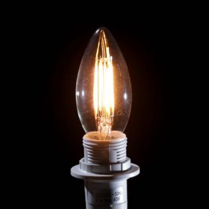 This little LED candle bulb B15 4W retro filament exudes masses of light for very little cost. Install today and see your savings straightaway. Great value.