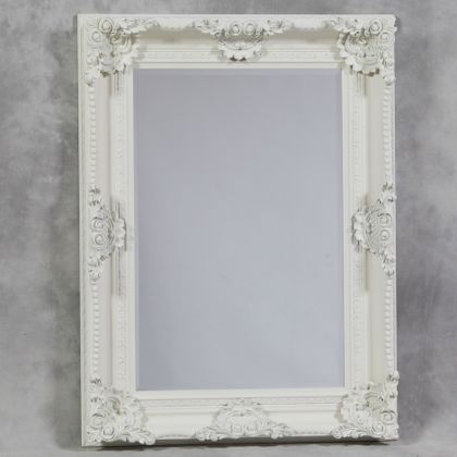 White Classic Ornate Mirror Large Rectangular Wall Traditional Cream White Classic Ornate Mirror Large, Large White Rectangle Wall Mirror
