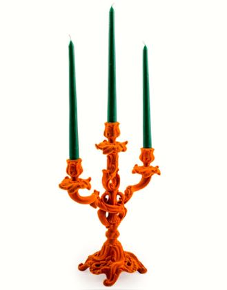 Imagine this tangy orange flock candlestick as the stunning centrepiece to your dining table once lockdown has lifted! 35 x 30 x 13cm.