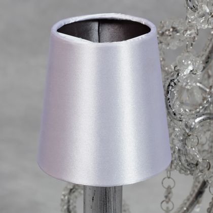 White Silver Candle Shade Small Silk Sconce Lamp Chandelier This Small White Silver Candle Shade Has A Smooth Shiny Outer With Darker
