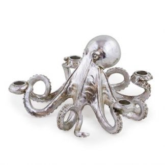 antiqued octopus candlestick measures 14 x 28 x 28cm and is simple stunning with great detailing and finish