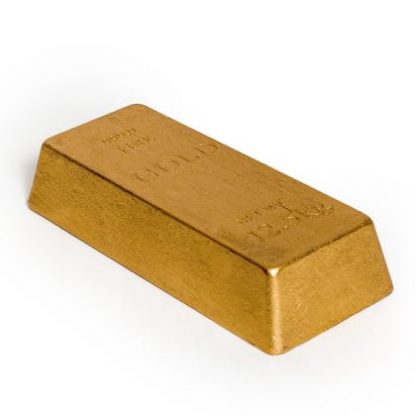 Own your very own gold bullion bar doorstop! Not made of gold, rather a gold coloured metal, cleverly embossed to lend realism. 21 x 5 x 12cm