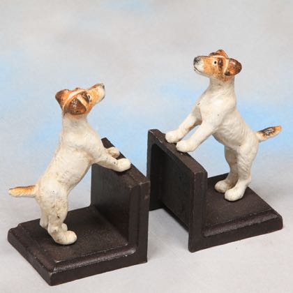 Cast Iron Terrier Bookends Dog Ornament Jack Russell Pair Gift Christmas