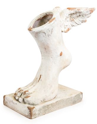 This large winged foot planter is something completely different and off the wall! Great finish, colour and Classical subject. 30 x 40 x 18cm