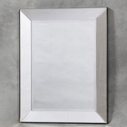 This simple plain square Venetian mirror measures 96 x 76 cm and is frameless