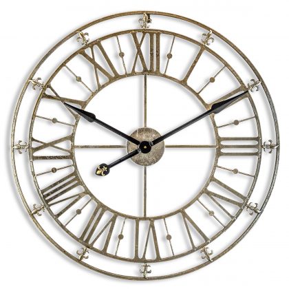 This wonderful silver skeleton clock looks great inside or out! Its gorgeous paint work and design will look stylish on any wall. 76 x 76 x 3cm