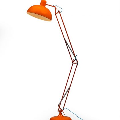 This stylish orange floor lamp oozes retro style in a modern colour.