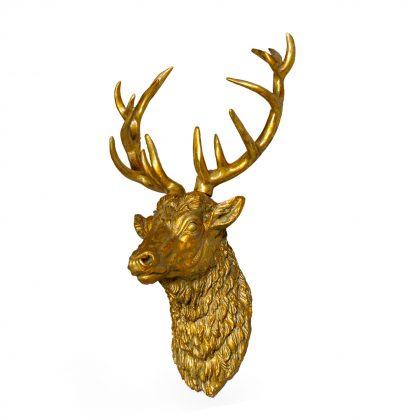 large gold stag head wall decor
