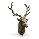 large antiqued silver stag head wall decor