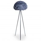This simple silver grey feather floor lamp is on a chrome tripod base. Measures 168 x 65 x 65cm, a stunner!! Great value for money, superbly hand finished.