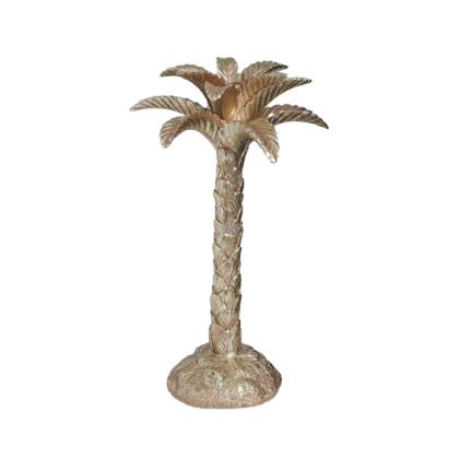 Glorious gold palm tree candlestick that is hand finished with beautiful detail. Perfect for every dining table or shelf. 23 x 36 x 23cm . Great gift!