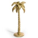 Glorious gold palm tree candlestick that is hand finished with beautiful detail. Perfect for every dining table or shelf. 15 x 30 x 14cm . Great gift!