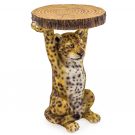This leopard side table is so well finished you want to stroke him! Great in any room. Beautiful quality and measures 52 x 35 x 32cm . Good Value too.