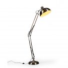 This brushed steel floor lamp is styled on the angle poise industrial lights from the 1980's. 190 x 36 x 36cm, great quality product at a great value price!