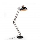 Black copper floor lamp, this retro lamp has matt black base and shade and the rest is vintaged copper. Measures 190 x 36 x 36cm