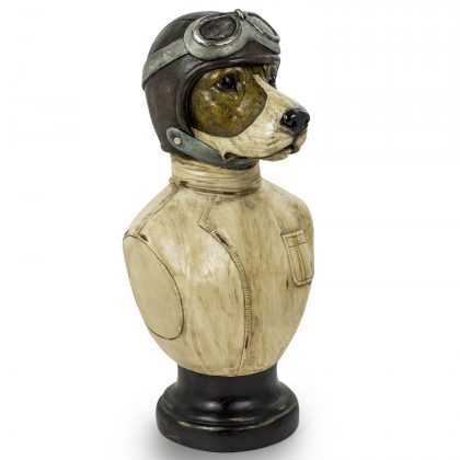 A must-have, this decorative racing driver dog bust will instantly transform any room of the home. Buster measures at H51.5 x W26.5 x D24cm