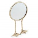 This quirky silver bird leg mirror is sure to be noticed! Made of metal and hand finished in silver paint, a great gift!  H36 x W20 x D14cm. Super value