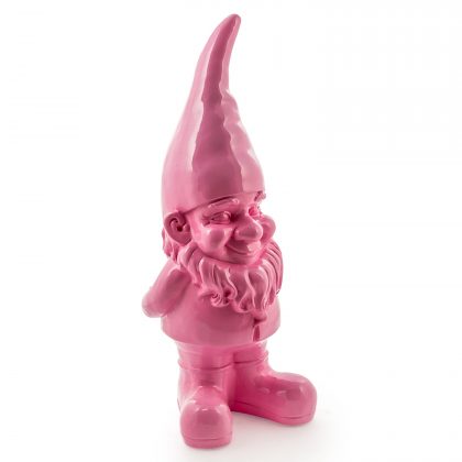 This perfect pink garden gnome, Bashful, stands at 60cm and is a beautiful glossy soft pink, perfect indoors or out.