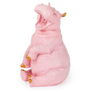 Pink Laughing Hippo Ornament