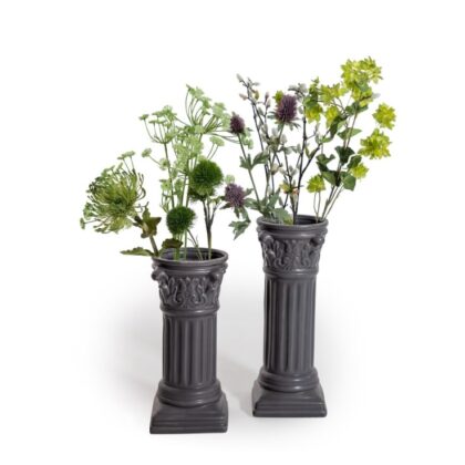 Large Grey Corinthian Column Vase - Image 2