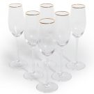Super stylish and elegant gold rimmed flute glasses set! Perfectly formed, delicately ribbed with fine gold rim. Uber Cool! 24 x 6.5 x 6.5cm