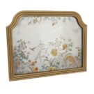This stunning gold overmantle botanical mirror is a superb feature mirror. Antiqued mirrored glass adds to the style. Measures at 60 x 47 x 2.5cm
