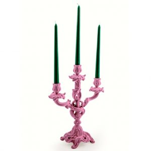 Pink Ornate Candlestick