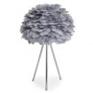Look at our super cool grey feather tripod lamp! Measuring 60 X 40 X 40cm and is of superb quality and finish and great value for money too.