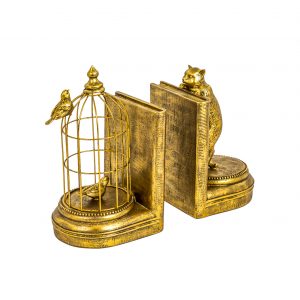 Gold Curious Cat Bookends