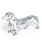 This sublime silver dachshund dog ornament is small but perfectly formed. Great textured detailing and value for money. Perfect gift, 24 x 44 x 11cm