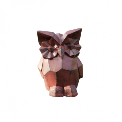 Olive the geometric owl ornament stands at 41 x 32 x 30cm. Made of resin she is a earthy brown and makes a perfect addition to your house or garden.