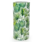 Tropical leaf umbrella stand. Get some lush jungle greenery! This measures H47 x W21 x D21cm. Made of heavy ceramic with felt pad feet.