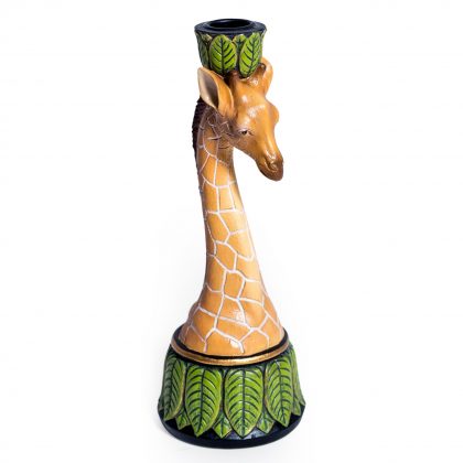 Meet Gerald the giraffe candlestick, he holds any standard candle and with his exquisite colour and texture he lights up any space! 9 x 9 x 24cm.