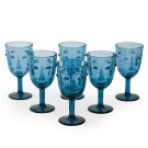 Super stylish and elegant Art Deco style blue face wine glasses! Perfectly formed, super colour. Uber Cool! 16.5 x 8 x 8 cm