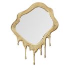 Create a unique space at home with this stunning large gold drip mirror. Made of a solid metal that has a great aged finish. 80 x 62 x 2cm