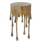 Create a unique space at home with this stunning gold drip side table. Made of a solid metal that has a great aged finish. 37 x 37 x 63cm
