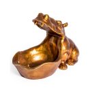 Caleb is our dazzling coppery hungry hippo bowl. He is sure to make you smile. He measures at 27 x 33 x 19cm. Made of hand finished resin.