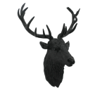 This black stag head is a Wow! Wonderful in the hallway or in the garden, sitting proud with a regal air about his antlers. A great gift. 84 x 62 x 32cm