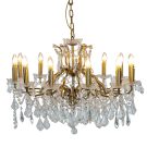 This beautiful 12 branch large gold chandelier ands elegance and luxury. The perfect glamorous ceiling light for dining room or hallway. 62 x 88 x 88cm